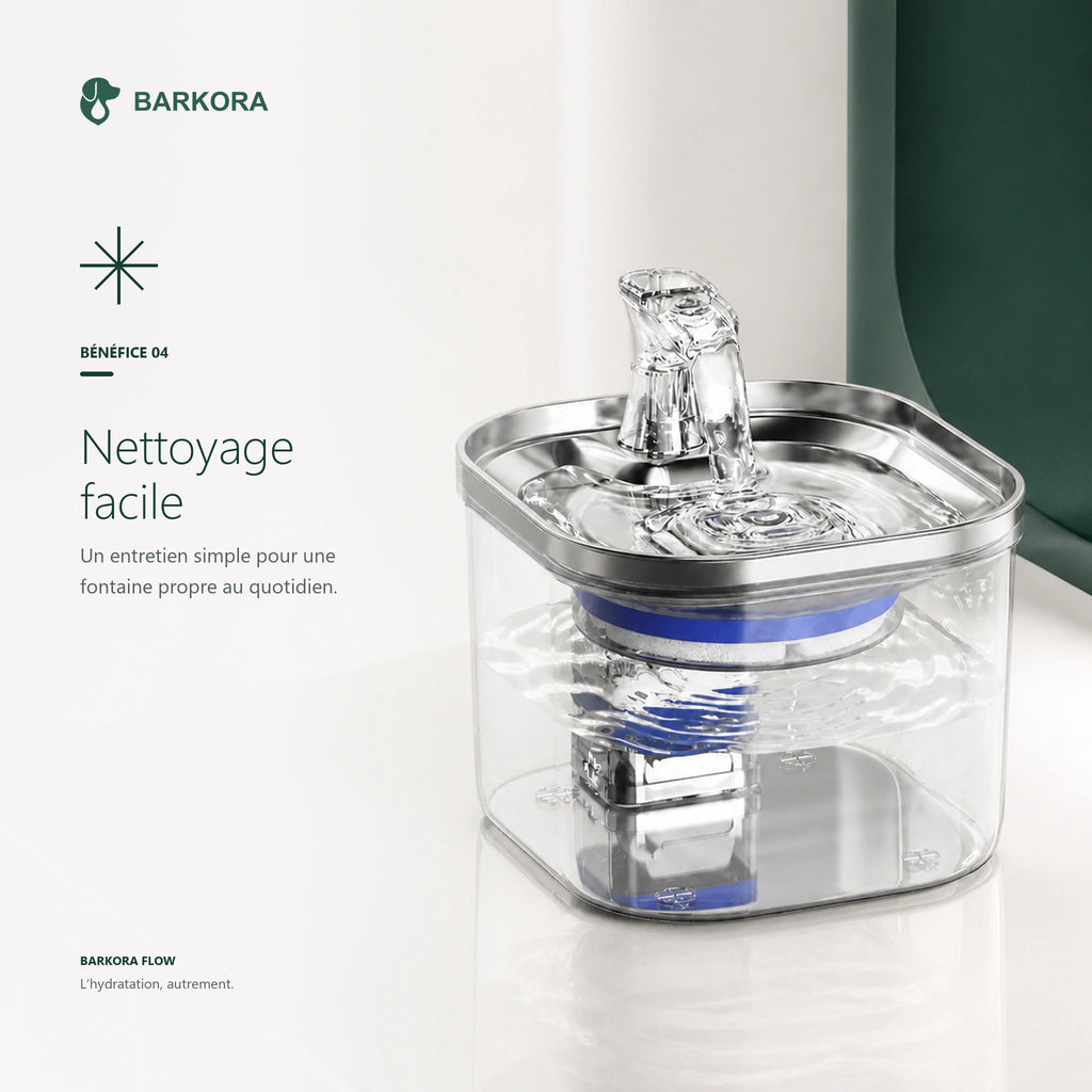 Barkora Flow™ – Fontaine à eau premium en acier inoxydable