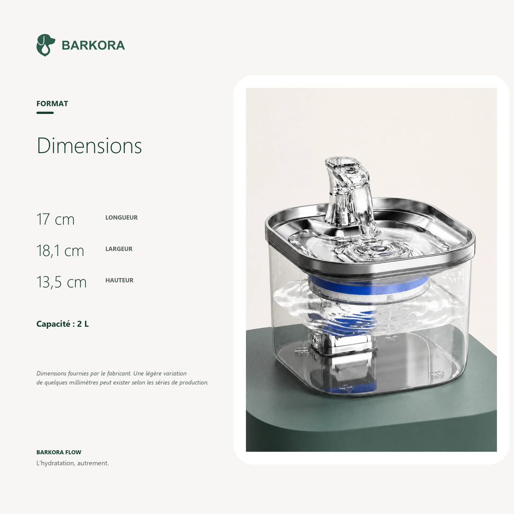 Barkora Flow™ – Fontaine à eau premium en acier inoxydable
